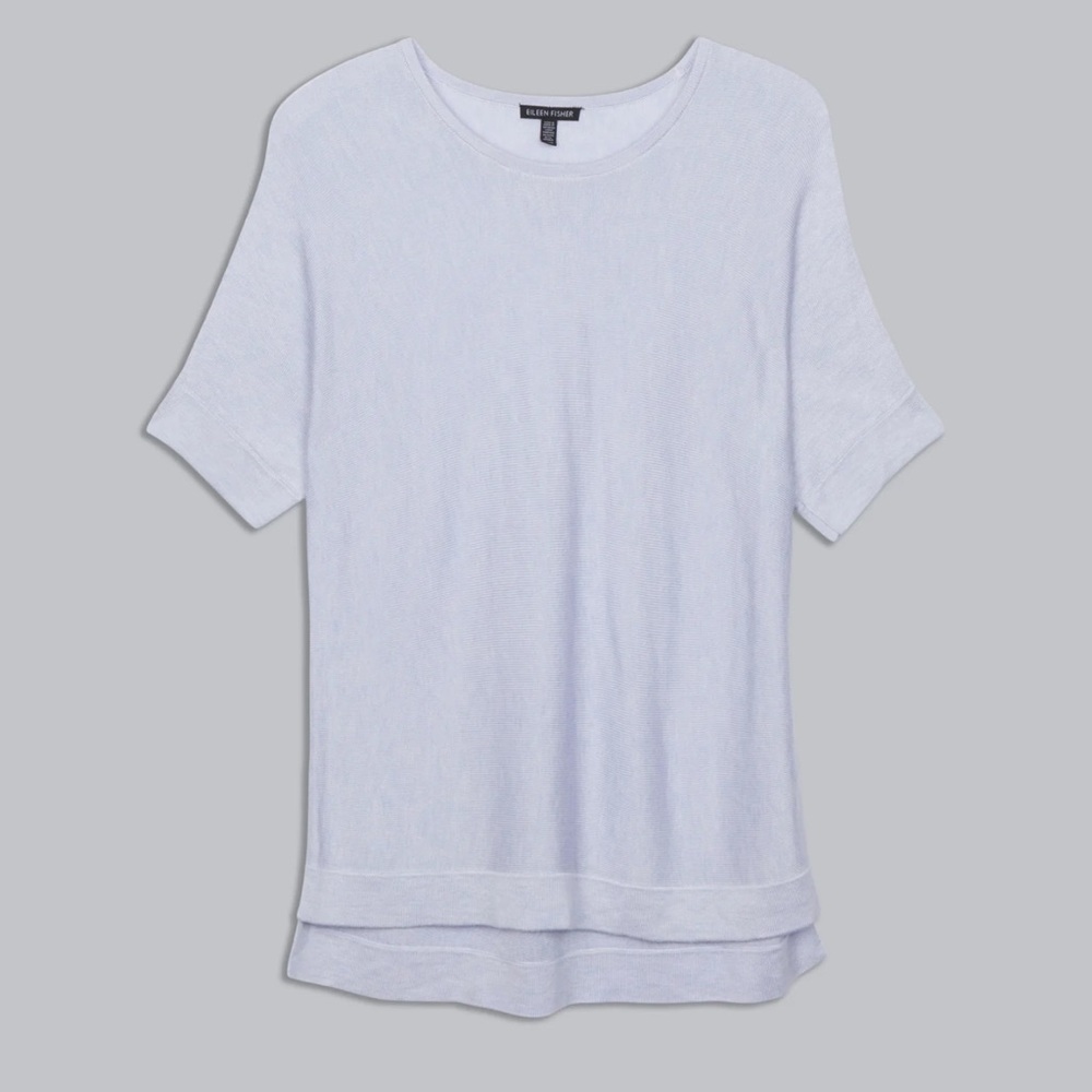 Eileen Fisher white Short Sleeve Top Tencel Silk